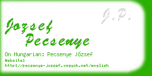 jozsef pecsenye business card